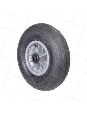 Ruota di carriola GONFIATA DIAMETRO 325 MM CARICO 125 KG PER ASSE DI 14 MM - S1006P 6 POLLICI L14/100 • Caujolle
