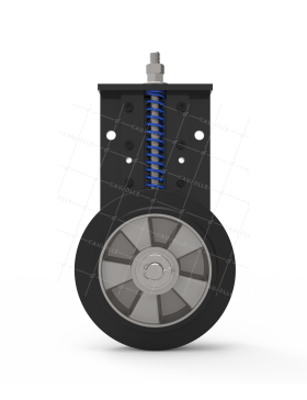 Ruota PER PORTA SCORREVOLE RINFORZATA A Molla DIAMETRO 200 MM CARICO 450KG CON 100 MM DI CORSA VERTICALE