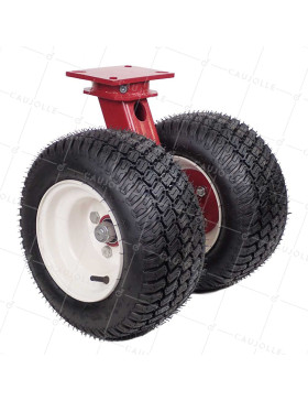 Ruota DOPPIA Ruota GONFIATA FORMATO GRANDE DIAMETRO 400 MM CARICO 1000 KG - S20-1 400 DOPPIO GONFIATO • Caujolle