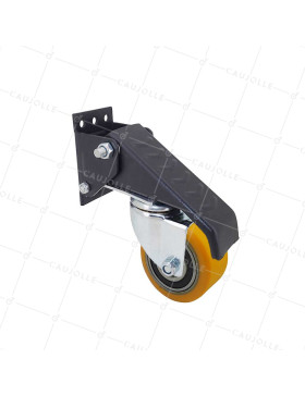 LOTTO DI 4 - RUOTEA IN POLIURETANO RETRATTILE PER BANCO DI LAVORO DIAMETRO 60 MM CARICO 60KG LOTTO DI 4 - ELEVATORE PU X4 • Caujolle