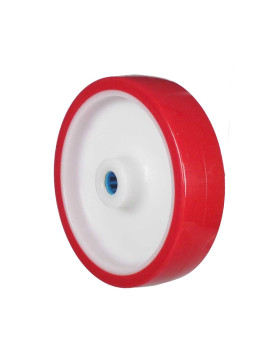 Ruota BI MATERIALE NYLON POLIURETANO DIAMETRO 200 MM CARICO 300 KG Cuscinetto A RULLO INOX 20 MM - S2450BP 200/50 LM58 RR INOX 2