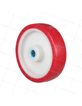 Ruota BI MATERIALE NYLON POLIURETANO DIAMETRO 175 MM CARICO 300 KG Cuscinetto A RULLI INOX 20 MM - S2450BP 175/45 LM58 RR INOX 20 • Caujolle