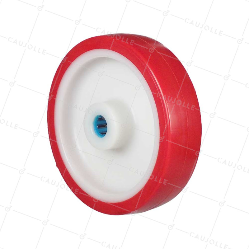 Ruota BI MATERIALE NYLON POLIURETANO DIAMETRO 175 MM CARICO 300 KG Cuscinetto A RULLI INOX 20 MM - S2450BP 175/45 LM58 RR INOX 2