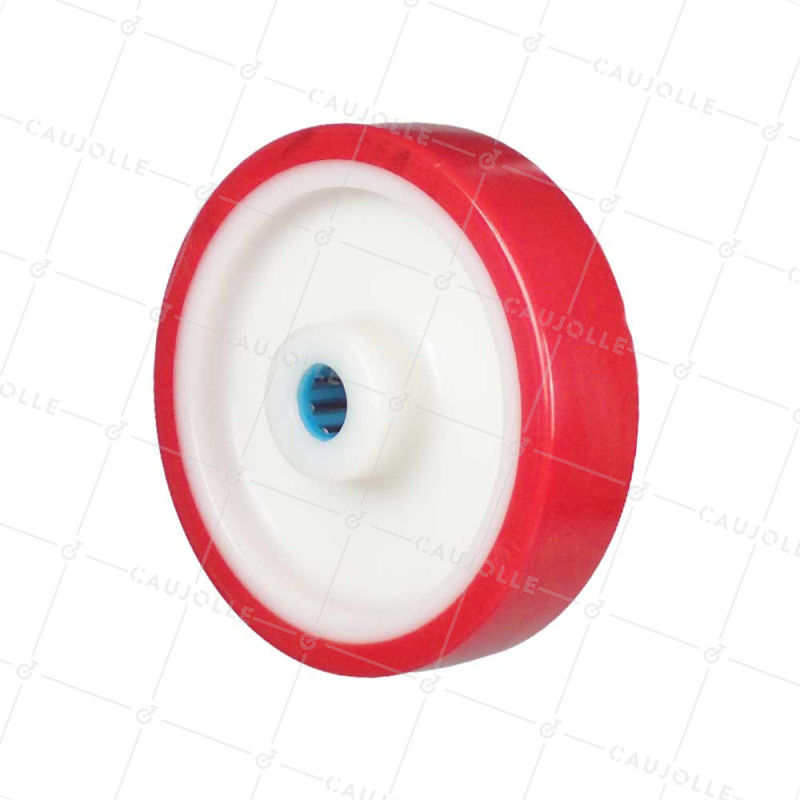 Ruota BICOMPONENTE NYLON POLIURETANO DIAMETRO 160 MM CARICO 300 KG Cuscinetto A RULLI INOX 20 MM - S2450BP 160/40 LM58 RR INOX 2