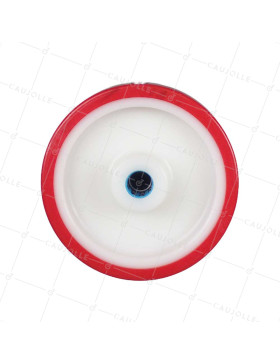 Ruota BICOMPONENTE NYLON POLIURETANO DIAMETRO 160 MM CARICO 300 KG Cuscinetto A RULLI INOX 20 MM - S2450BP 160/40 LM58 RR INOX 2