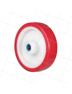 Ruota BI MATERIALE NYLON POLIURETANO DIAMETRO 150 MM CARICO 200 KG Cuscinetto A RULLO INOX 20 MM - S2450BP 150/40 LM60 RR INOX 20 • Caujolle