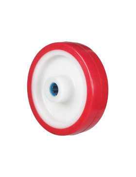 Ruota BI MATERIALE NYLON POLIURETANO DIAMETRO 150 MM CARICO 200 KG Cuscinetto A RULLO INOX 20 MM - S2450BP 150/40 LM60 RR INOX 2