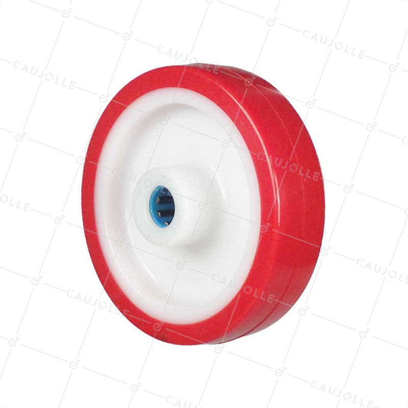 Ruota BI MATERIALE NYLON POLIURETANO DIAMETRO 150 MM CARICO 200 KG Cuscinetto A RULLO INOX 20 MM - S2450BP 150/40 LM60 RR INOX 2