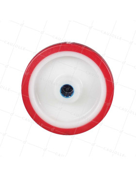 Ruota BI MATERIALE NYLON POLIURETANO DIAMETRO 150 MM CARICO 200 KG Cuscinetto A RULLO INOX 20 MM - S2450BP 150/40 LM60 RR INOX 2