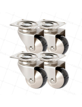 LOTTO DI 4 Ruote SPHERICHE A PIVOTAMENTO FACILE DIAMETRO 50 MM - CHUNKY 50P • Caujolle
