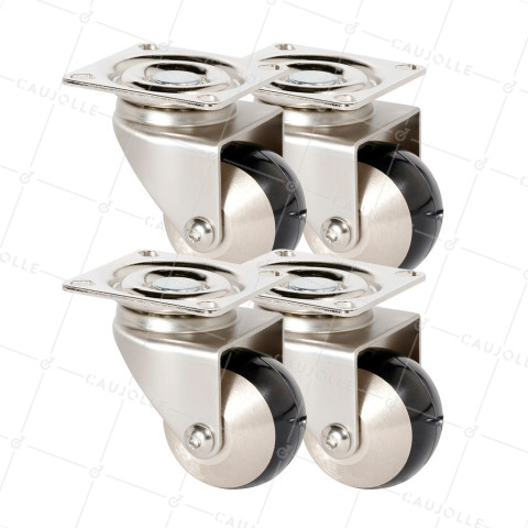 LOTTO DI 4 Ruote SPHERICHE A PIVOTAMENTO FACILE DIAMETRO 50 MM - CHUNKY 50P • Caujolle