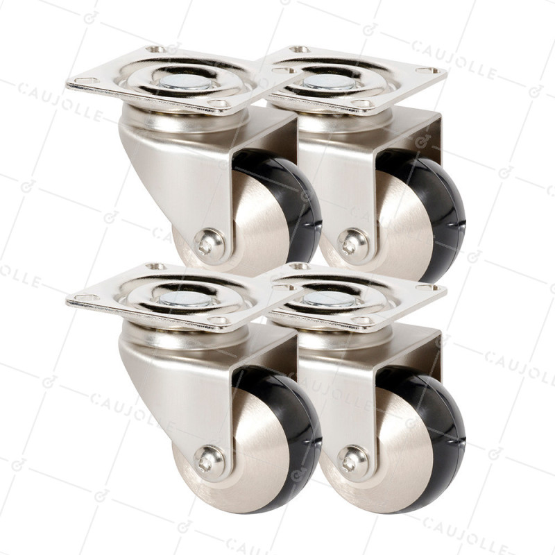 LOTTO DI 4 Ruote SPHERICHE A PIVOTAMENTO FACILE DIAMETRO 50 MM - CHUNKY 50P
