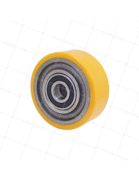 Ruota INDUSTRIALE IN GHISA E POLIURETANO DIAMETRO 100MM CARICO 300KG ASSE 20 MM - SFPU 100/40 LM40 RB20 • Caujolle