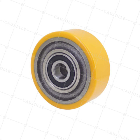 Ruota INDUSTRIALE IN GHISA E POLIURETANO DIAMETRO 100MM CARICO 300KG ASSE 20 MM - SFPU 100/40 LM40 RB20 • Caujolle