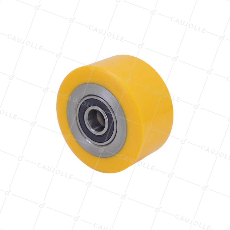 Ruota DI TRANSPALETTE DIAMETRO 75 MM LARGHEZZA 40 MM CARICO 500 KG ASSE 15 MM - GTP 75/40 LM40 RB15 PU ARANCIONE