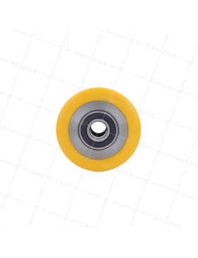 Ruota DI TRANSPALETTE DIAMETRO 75 MM LARGHEZZA 40 MM CARICO 500 KG ASSE 15 MM - GTP 75/40 LM40 RB15 PU ARANCIONE