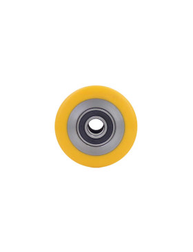Ruota DI TRANSPALETTE DIAMETRO 75 MM LARGHEZZA 40 MM CARICO 500 KG ASSE 15 MM - GTP 75/40 LM40 RB15 PU ARANCIONE