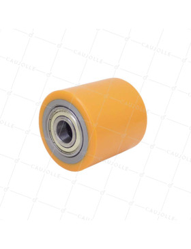 Ruota DI TRANSPALETTE DIAMETRO 75 MM LARGHEZZA 76 MM CARICO 575 KG ASSE 20 MM - GTP 75/76 LM76 RB20 PU ARANCIONE • Caujolle