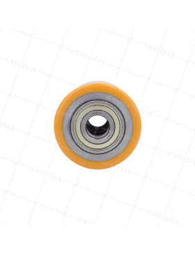 Ruota DI TRANSPALETTE DIAMETRO 75 MM LARGHEZZA 76 MM CARICO 500 KG ASSE 20 MM - GTP 75/76 LM76 RB20 PU ARANCIONE