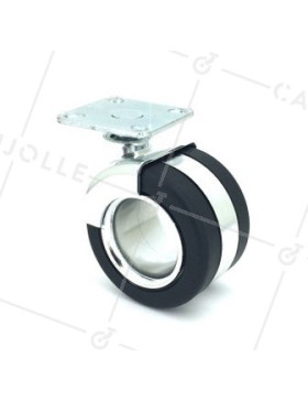 Ruota PER PICCOLO MOBILIO DESIGN A Piastra DIAMETRO 65 MM CARICO 50 KG - BURO 65P • Caujolle