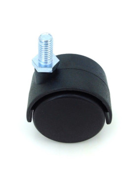 Ruota PER SEDIE DA UFFICIO A VITE DIAMETRO 40 MM CON ASTA FILETTATA 8 MM CARICO 35 KG - S49TF 40