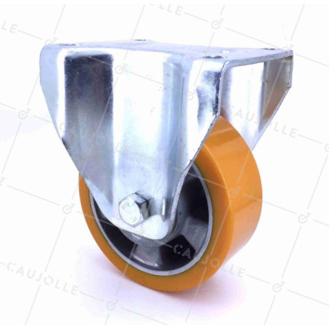 Ruota FISSA IN POLIURETANO RINFORZATO RIM ALUMINIO DIAMETRO 125 MM CARICO 450KG - S79AR 125 • Caujolle