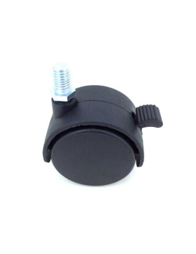 Ruota DI SEDIA CON FRENO A VITE DIAMETRO 50 MM CON RODAMENTO FILETTATO 10 MM CARICO 50 KG - S49TF 50AF