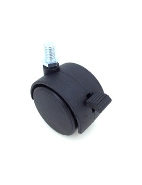 Ruota DI SEDIA CON FRENO A VITE DIAMETRO 50 MM CON RODAMENTO FILETTATO 10 MM CARICO 50 KG - S49TF 50AF