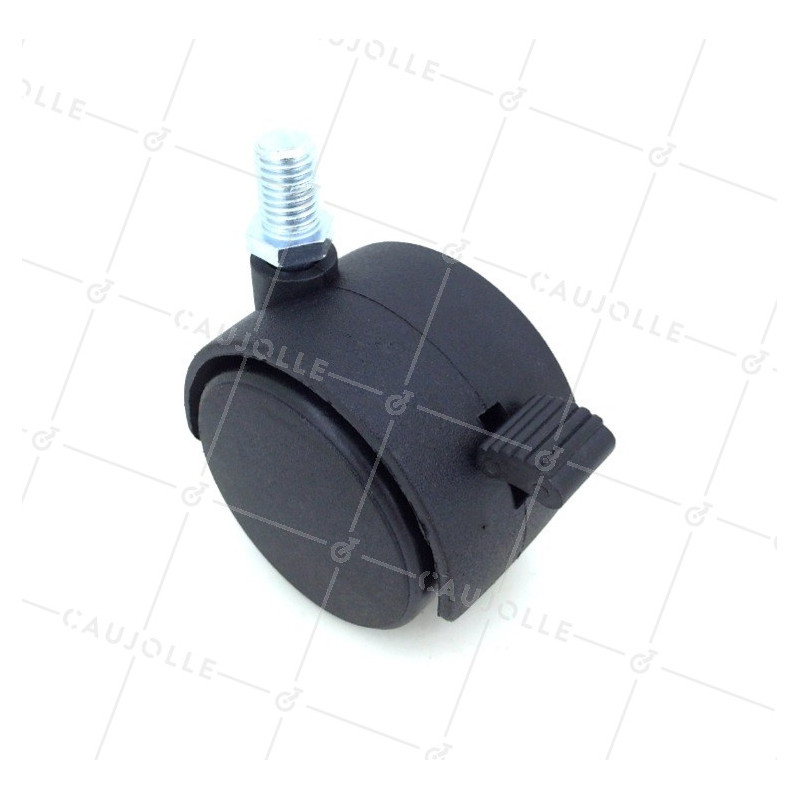 Ruota DI SEDIA CON FRENO A VITE DIAMETRO 50 MM CON RODAMENTO FILETTATO 10 MM CARICO 50 KG - S49TF 50AF
