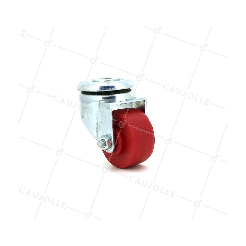 Ruota D'ARREDO IN POLIPROPILENE ROSSO DIAMETRO 30 MM CARICO 15 KG A FISSAGGIO DI 6 MM - S200 ROSSO
