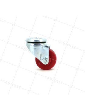 Ruota D'ARREDO IN POLIPROPILENE ROSSO DIAMETRO 30 MM CARICO 15 KG A FISSAGGIO DI 6 MM - S200 ROSSO