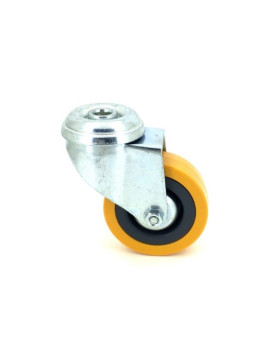 Ruota DI COLLETTIVITÀ IN PVC SOFFICE GIALLA DIAMETRO 65 MM CARICO 35 KG A FISSAGGIO DI 10 MM - S190GIALLA