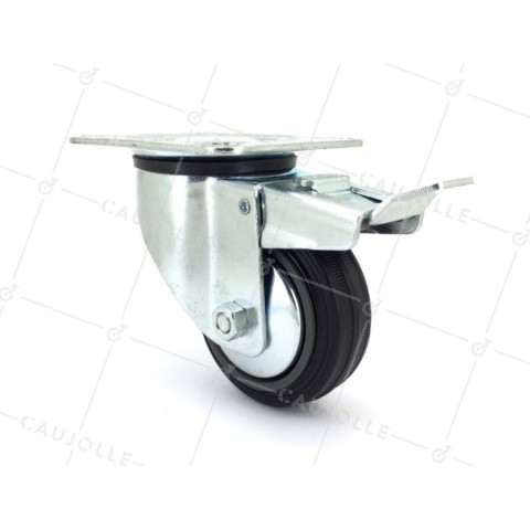 Ruota PIVOTANTE A FRENO DI MANUTENZIONE CLASSICO DIAMETRO 80 MM CARICO 65 KG - S2C 80AF • Caujolle