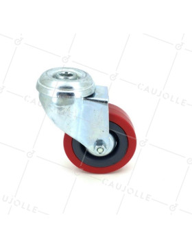 Ruota DI COLLETTIVITÀ IN PVC FLESSIBILE ROSSO DIAMETRO 65 MM CARICO 35 KG CON FISSAGGIO DA 10 MM - S190ROSSO
