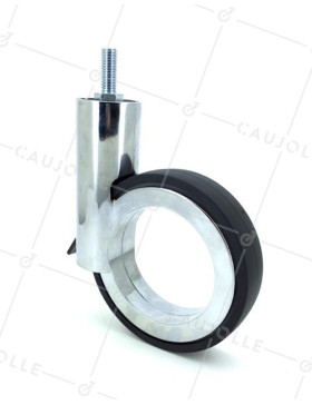 Ruota FUTURISTICA CROMATA A RICAMBIO FILETTATO DIAMETRO 110 MM CARICO 45KG - GRAVITY 110TFC • Caujolle
