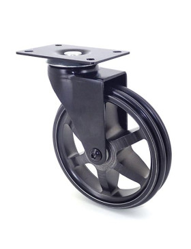 Ruota DESIGN IN ALLUMINIO NERO OPACO DIAMETRO 125MM CARICO 70KG - BLACKSTYL 125P