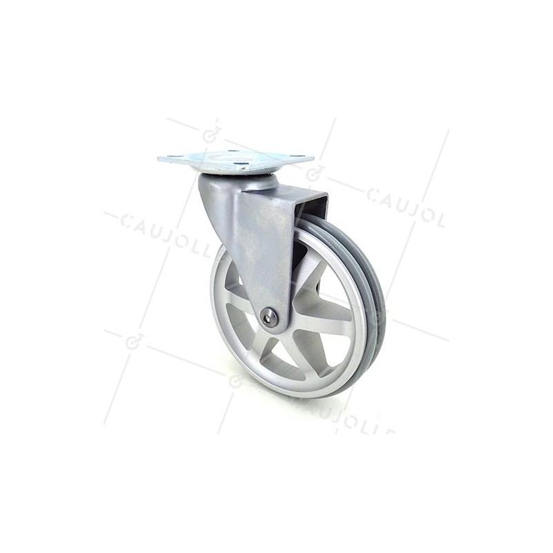 Ruota DESIGN IN ALLUMINIO GRIGIO DIAMETRO 100 MM CARICO 55 KG - ALUSTYL100P