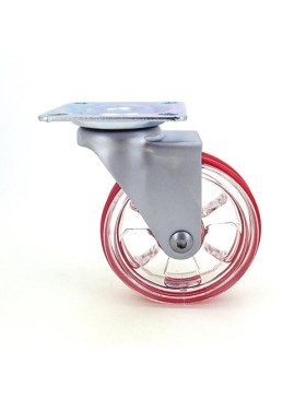 Ruota DESIGN TRASPARENTE ROSSO DIAMETRO 75 MM CARICO 50 KG - CRYSTAL R75P