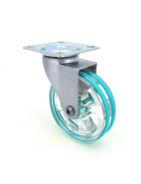 Ruota DESIGN TRASPARENTE VERDE DIAMETRO 75 MM CARICO 50 KG - CRYSTAL V75P