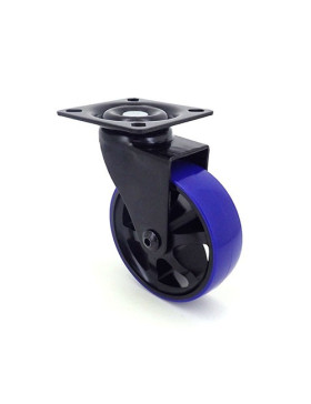 Ruota DESIGN IN ALLUMINIO SPAZZOLATO NERO E BLU DIAMETRO 75MM CARICO 45KG - BLACKBLUE75P