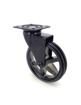 Ruota DESIGN IN ALLUMINIO NERO SPAZIATO DIAMETRO 100MM CARICO 55KG - BLACKSTYL 100P