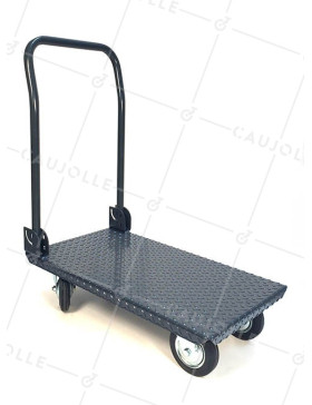 CARRELLO DI MANUTENZIONE PIEGHEVOLE IN ACCIAIO PIANO DI 805X445 MM CARICO 400 KG • Caujolle