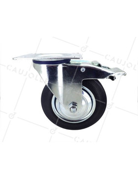 Ruota PIVOTANTE A FRENO DI MANUTENZIONE IN GOMMA DIAMETRO 160 MM CARICO 150 KG - S72C 160 AF