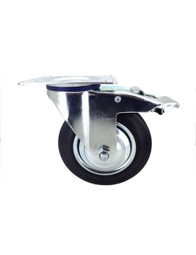 Ruota PIVOTANTE A FRENO DI MANUTENZIONE IN GOMMA DIAMETRO 160 MM CARICO 150 KG - S72C 160 AF