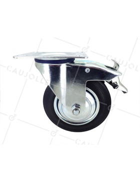Ruota PIVOTANTE A FRENO DI MANUTENZIONE IN GOMMA DIAMETRO 160 MM CARICO 150 KG - S72C 160 AF