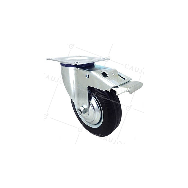 Ruota PIVOTANTE A FRENO DI MANUTENZIONE IN GOMMA DIAMETRO 160 MM CARICO 150 KG - S72C 160 AF