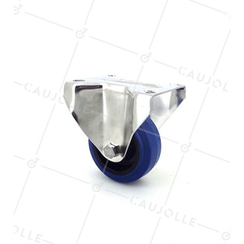 Ruota INOX IN GOMMA ELASTICA FISSA DIAMETRO 80 MM CARICO 130 KG • Caujolle