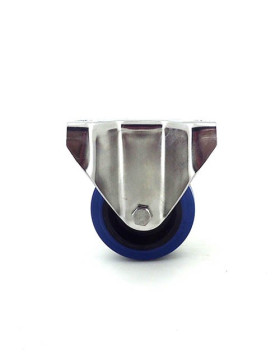 Ruota INOX IN GOMMA ELASTICA FISSA DIAMETRO 80 MM CARICO 130 KG