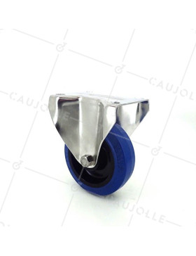 Ruota INOX IN GOMMA ELASTICA FISSA DIAMETRO 100 MM CARICO 150 KG • Caujolle