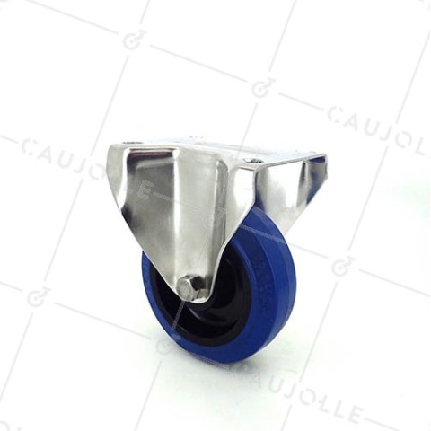 Ruota INOX IN GOMMA ELASTICA FISSA DIAMETRO 100 MM CARICO 150 KG • Caujolle